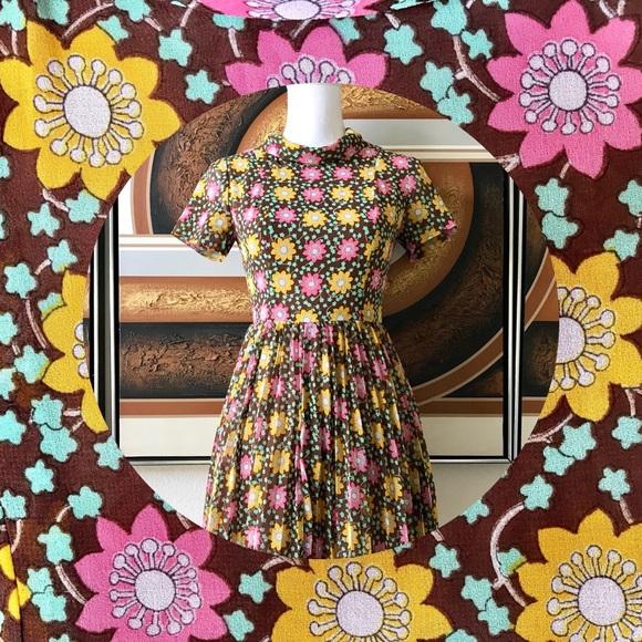 🌸Vintage ‘50s Cherry Blossoms Dress XS/S🌸 - Picture 4 of 8
